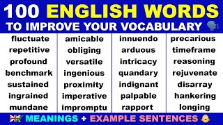 100 English Words To Improve Your English Vocabulary  English Speaking Practice [upl. by Jer]