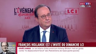 quotPas de cessezlefeu sans plan de paix proposéquot à Gaza estime François Hollande invité de LCI [upl. by Samaria]