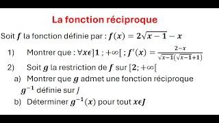 Continuité dune fonction numérique et la fonction réciproque 2BACPCampSVT Exercice très important [upl. by Hersch]