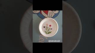 Paper plate embroidery 🪡art embroidery handmade shortfeed [upl. by Loftus]