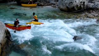 Whitewater canoeing at the Soca in Slovenia [upl. by Bertila]