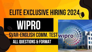 Crack Wipro Elite 2024 Hiring  Complete SVAR English Test Guide  Questions Examples amp Tips [upl. by Onaicram]