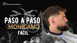 PASO A PASO MOHICANO FÁCIL barberia barbershop mohicano fade [upl. by Aehtna885]