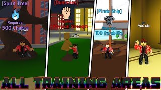 ALL Training Areas in Anime Fighting Simulator  IN DETAIL [upl. by Aitsirhc38]