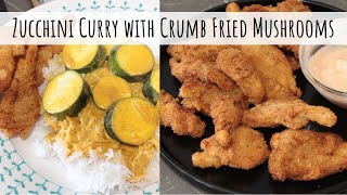 Zucchini Curry with Crumb Fried Mushrooms  VEGAN  Vegan Curry Recipe [upl. by Nollad72]