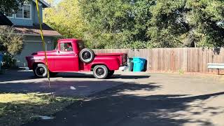 1959 Chevy Apache Pickup Truck Fire Engine Red Video 13 Driving 5 Pull Away 1 [upl. by Elwira140]