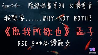 DSE中文十二篇範文女聲朗讀：《魚我所欲也》 孟子‧釐清常誤讀錯字‧溫習DSE [upl. by Nahsad975]