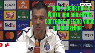 conferência de imprensa de Sérgio Conceição antevisão do Barcelona vs Fc porto [upl. by Ilario]