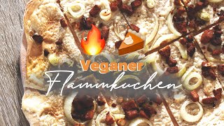 Vegane Rezepte Flammkuchen selber machen vegan belegen auch vegetarisch kein Fertigteig [upl. by Hasty545]