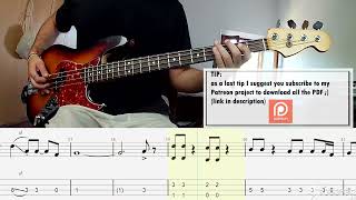 Green Day  21 Guns BASS COVER  PLAY ALONG TAB  SCORE [upl. by Aihseyk]