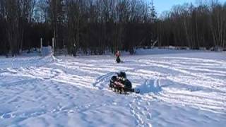 Jumping Harbor Road on a SkiDoo Renegade 600 [upl. by Naoma]