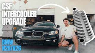 BMW F30 328i N20 N26 CSF INTERCOOLER INSTALL CRAZY BLOW OFF [upl. by Teressa]