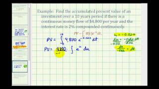 Ex Present Value of Continuous Money Flow [upl. by Attenra]