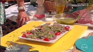 Carpaccio di manzo con tartufo estivo  Quelle brave ragazze 19072018 [upl. by Atig]