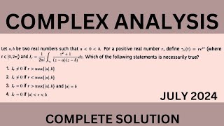 Complex Analysis July 2024  Question ID 704035 [upl. by Aelanna]