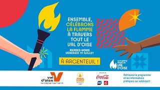 Le parcours de la flamme olympique à Argenteuil  19 juillet 2024 [upl. by Ynafets]