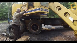 Gradall G660  Axle Install [upl. by Liddle]