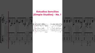 Estudios Sencillos Simple Studies  No 1 Leo Brouwer Tabs and Sheet Music for GuitarSolo Guitar [upl. by Rosecan]