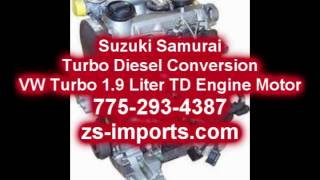 Suzuki Samurai Turbo Diesel Conversion  VW Turbo 19 Liter TD Engine Motor [upl. by Ilonka]