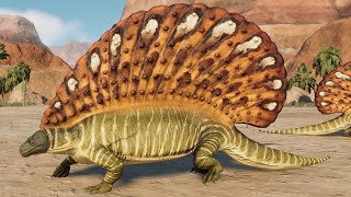 6 Edaphosaurus vs 3 Dimetrodon  JWE 2 Mods 4K 60FPS [upl. by Red]