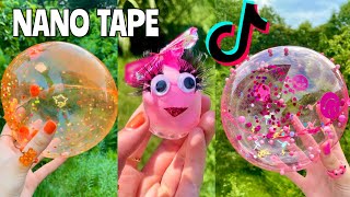 DIY NANO TAPE BALLOON amp NANO TAPE SQUISHY Craft 😱🫧 How to Make a Nano Tape Bubble Compilation [upl. by Durwood136]