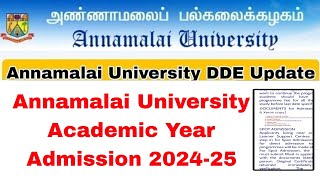 Annamalai University CDOE AY 202425 AdmissionCourses Documents Details 👍 [upl. by Melak]