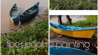 fiber boat re paintingfishingvideokerala [upl. by Morlee141]