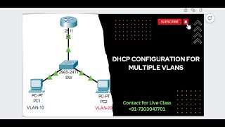 DHCP Configuration for Multiple VLANs on Cisco Router [upl. by Otrevire]