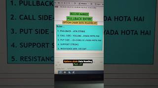 Pullback Entry setup  Trade with oi data [upl. by Snowber]