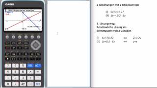 Casio fxCG50 Seite 1617 2 Gleichungen mit 2 Unbekannten [upl. by Nesline]