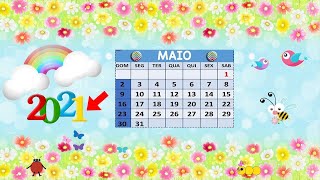 Calendário 14 de maio  Hoje é dia 14 de maio de 2021 [upl. by Meehyrb12]