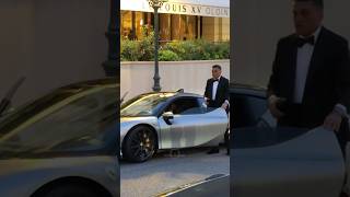 Billionaire classic couple getting out their Ferrari at Hotel Paris monaco luxury lifestyle fyp [upl. by Ellicul]