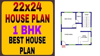 22 x 24 House Plan  1 Bhk House Design  Build my home [upl. by Adnirolc]