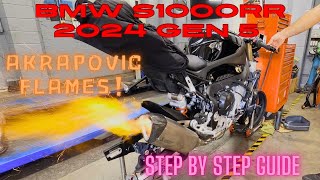 FITTING AKRAPOVIC DECAT EXHAUST ON BMW S1000RR 2024 GEN 5 RAW SOUND AND FLAMES STEP BY STEP GUIDE [upl. by Kohcztiy]