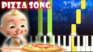 Pizza Song  Cocomelon Nursery Rhymes  Piano Tutorial  Karaoke [upl. by Aigneis]