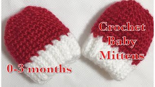 Stayon Crochet baby mittens 03 months fast and easy to do 95 [upl. by Ertsevlis]