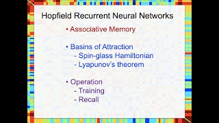 Hopfield Recurrent Neural Networks The Basics [upl. by Theodor]