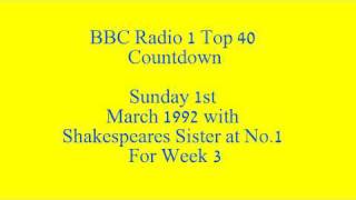 BBC Radio 1 Top 40 Countdown  Sunday 1st March 1992 [upl. by Sayres642]