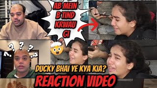 Ducky Bhai Tind Reaction 😱  Sakina ka ro ro kr Bura Haal 😱  Reaction Video  Moona and Sakina [upl. by Llenil]