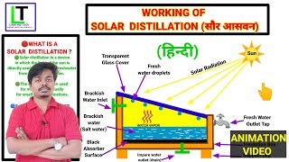 Working of Solar Distillation हिन्दी  Construction Definition [upl. by Aneehta]