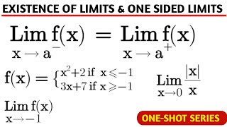 Existence of Limits and One Sided Limits [upl. by Nilhtac]