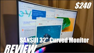 REVIEW SANSUI 32quot Curved Gaming Monitor  165Hz Computer Monitor for 200  Worth It G32C3 [upl. by Airetnahs]