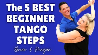 The 5 Best Tango Steps for Beginners Ballroom Dance Basics [upl. by Ahsok]