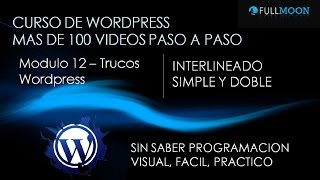 Curso de Wordpress  Interlineado simple y doble [upl. by Calvina]