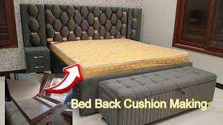 Tufted headboard For Bed  Bed Back Cushion Making Diy How To Make Tufted Headboard Beddiy [upl. by Durham]