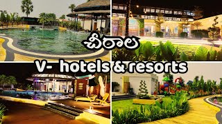 VHotels amp Resorts chirala full tour with night view చీరాల odalarevu beach resortBapatla [upl. by Lumpkin594]