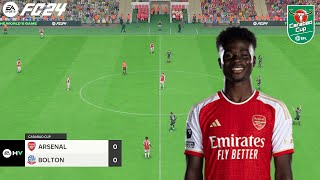 FC 24  Arsenal vs Bolton  Carabao Cup 2024  PS5™ Gameplay [upl. by Gaylor]