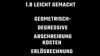 Geometrischdegressive Abschreibung Kosten Erlösrechnung [upl. by Jaquelyn]