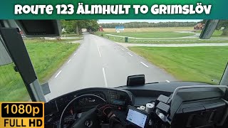 Bus Driving POV  Route 123 Älmhult to Grimslöv [upl. by Yllehs]