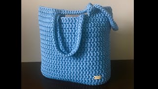 Crochet Tote Bag  Beginner Friendly [upl. by Arquit]